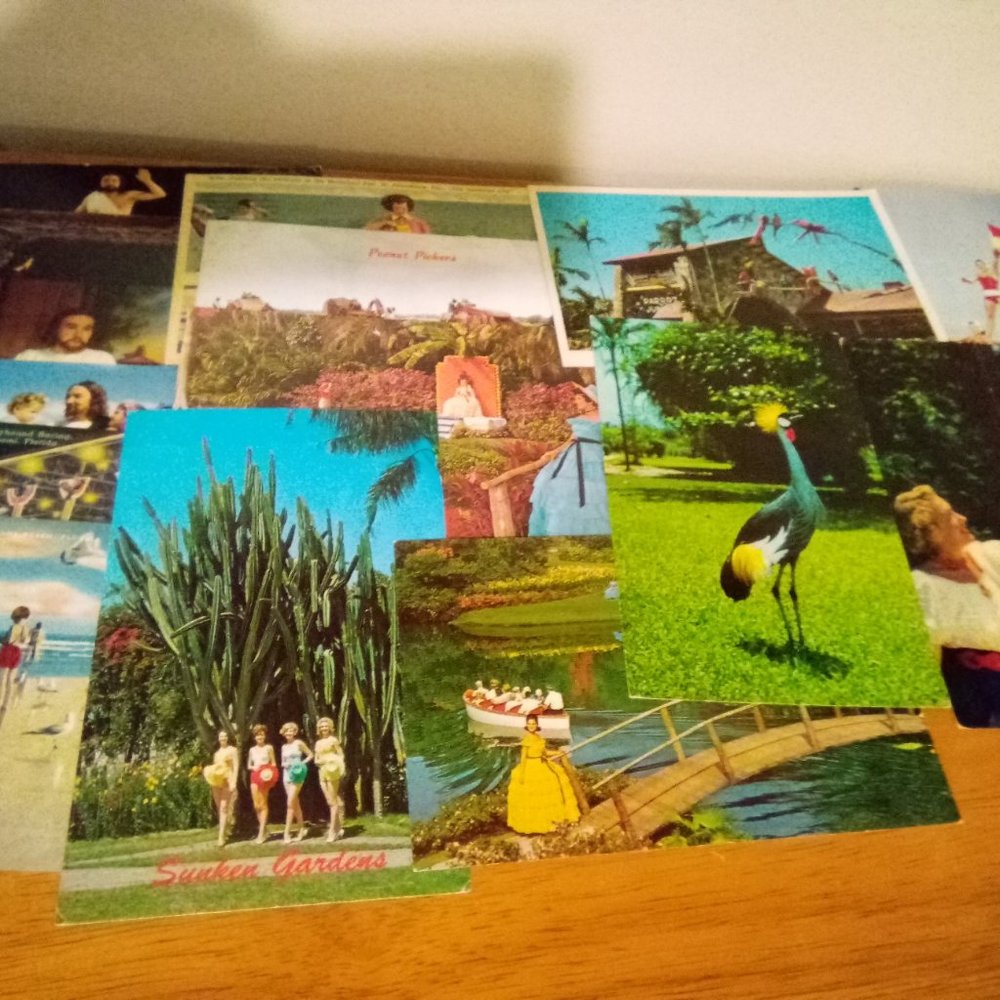 Vintage Lot of 15 Post Cards White Border Linen Miami Kodachrome